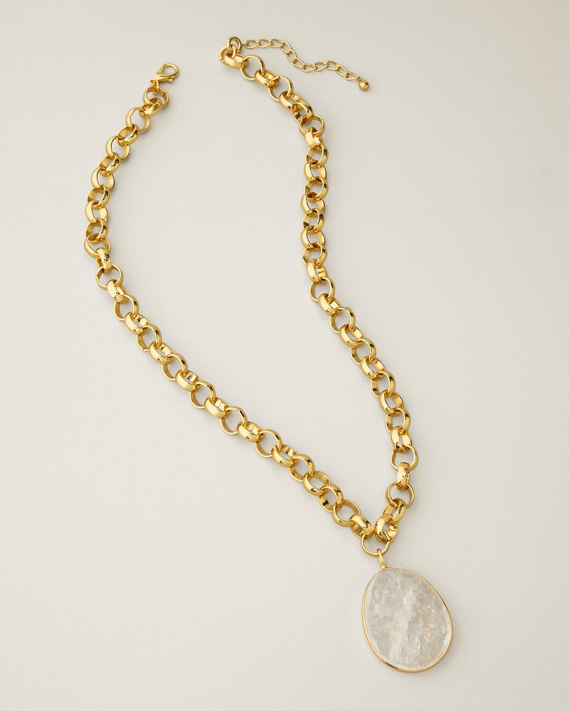 Palm Cove Chain Pendant Statement Necklace