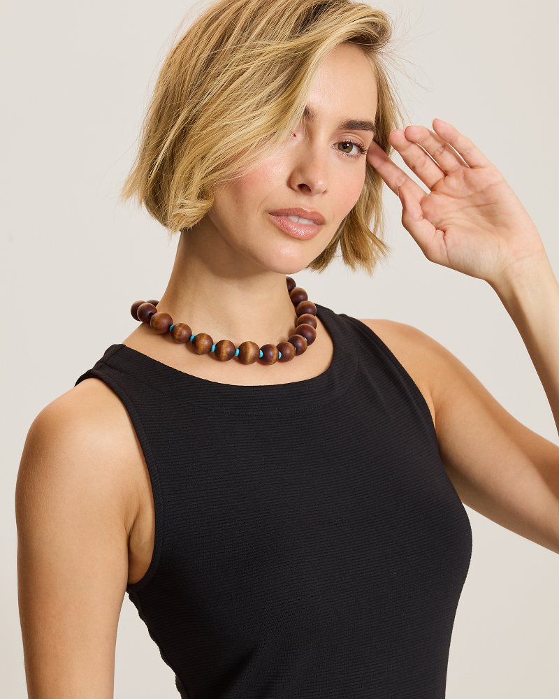 Isla Mer Wood Statement Necklace