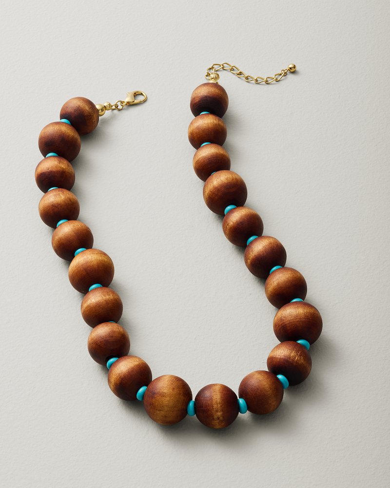 Isla Mer Wood Statement Necklace