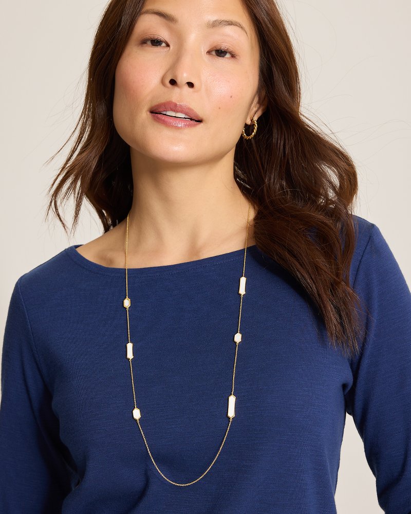 Royal Coast Mother of Pearl Station Necklace