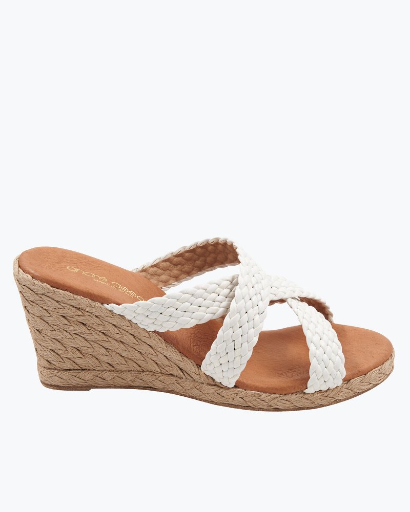 Braided Design Espadrille Wedge Slide Sandals