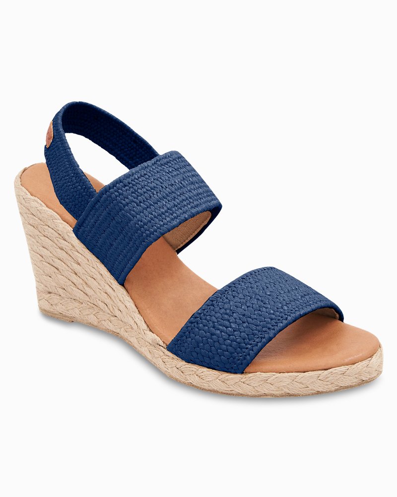 André Assous Allison Stretch-Raffia Woven Wedges