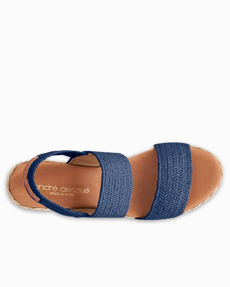 Thumbnail for André Assous Allison Stretch-Raffia Woven Wedges