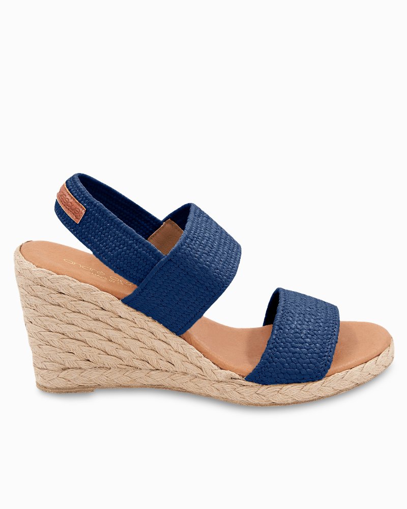 André Assous Allison Stretch-Raffia Woven Wedges