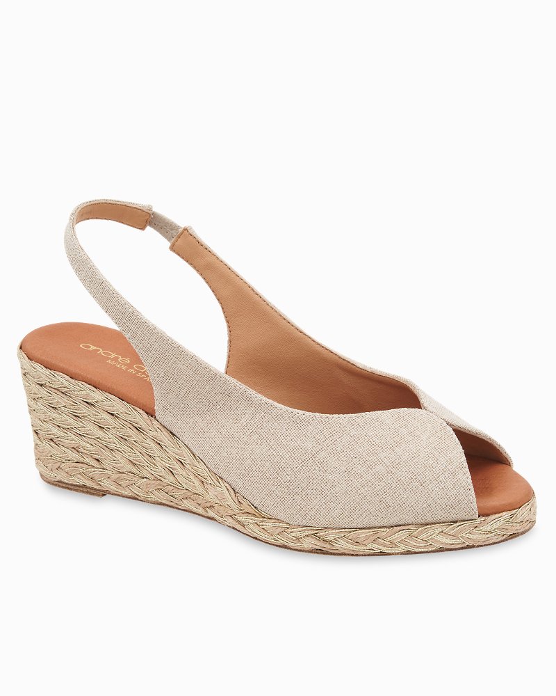 André Assous Audrey Raffia Slingback Wedges