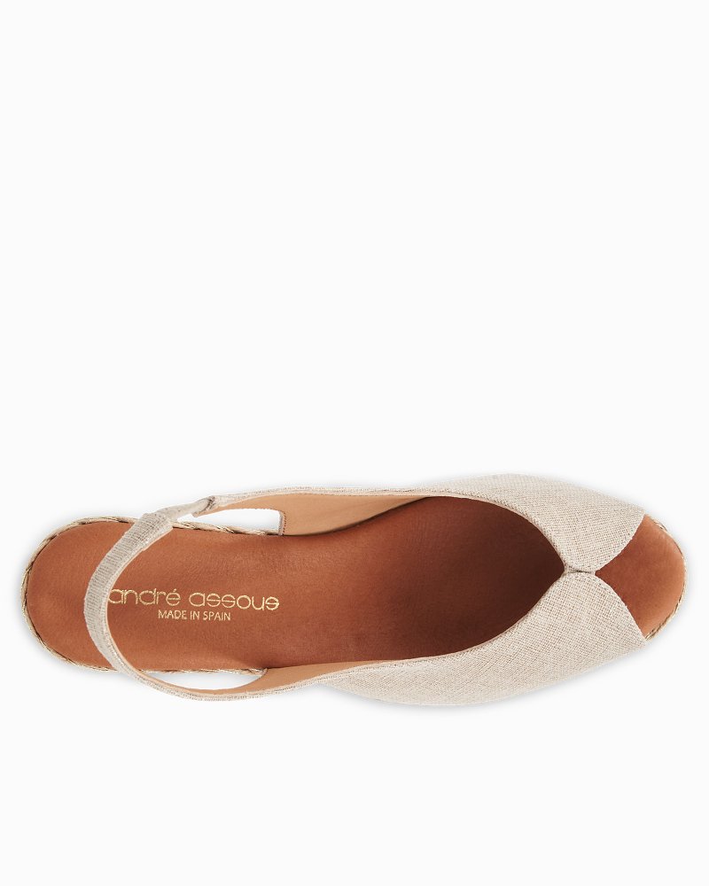 Thumbnail for André Assous Audrey Raffia Slingback Wedges