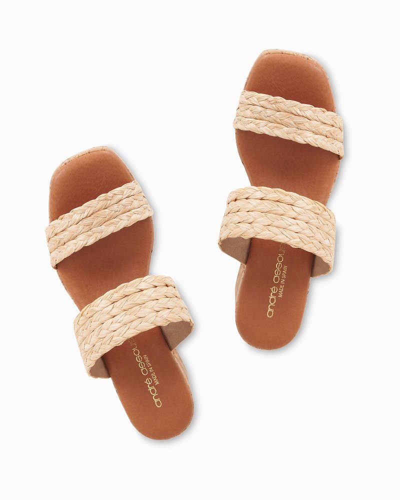 Thumbnail for André Assous Cairo Natural Raffia Sandals