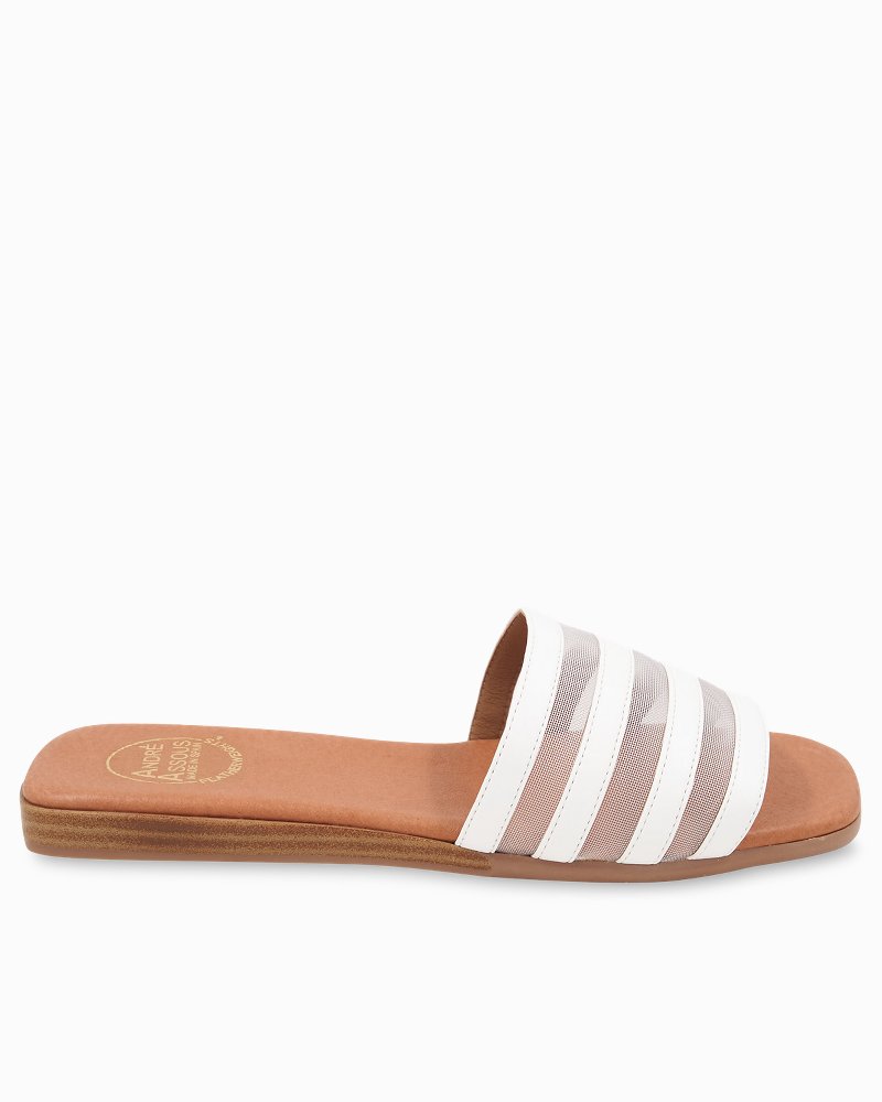 Kāmola Women's Leather Slide Sandals - Tan