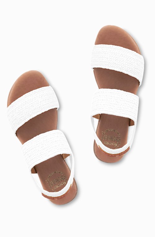 André Assous White Nigella Stretch Raffia Featherweights™ Sandals