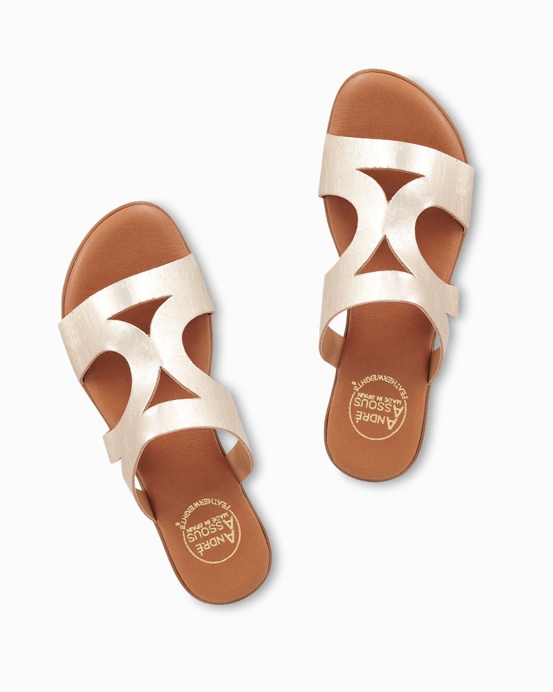 Thumbnail for André Assous Nailea Metallic Cork Featherweights™ Sandals