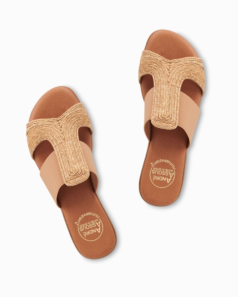Thumbnail for André Assous Noor Natural Stretch-Raffia Featherweights™ Sandals