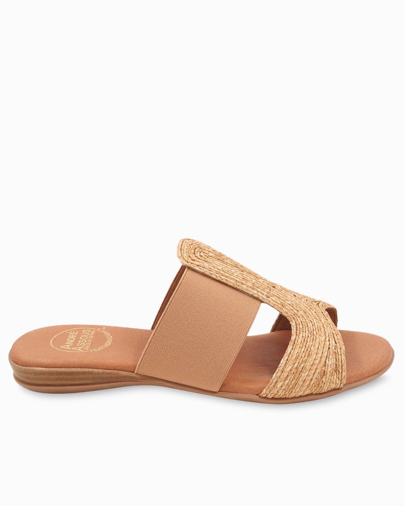 Kāmola Women's Leather Slide Sandals - Tan