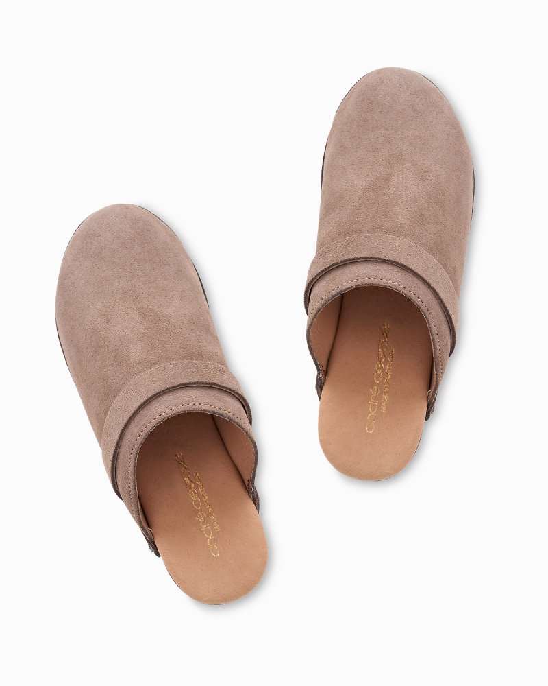 André Assous Olivia Desert Taupe Suede Featherweights™ Clogs