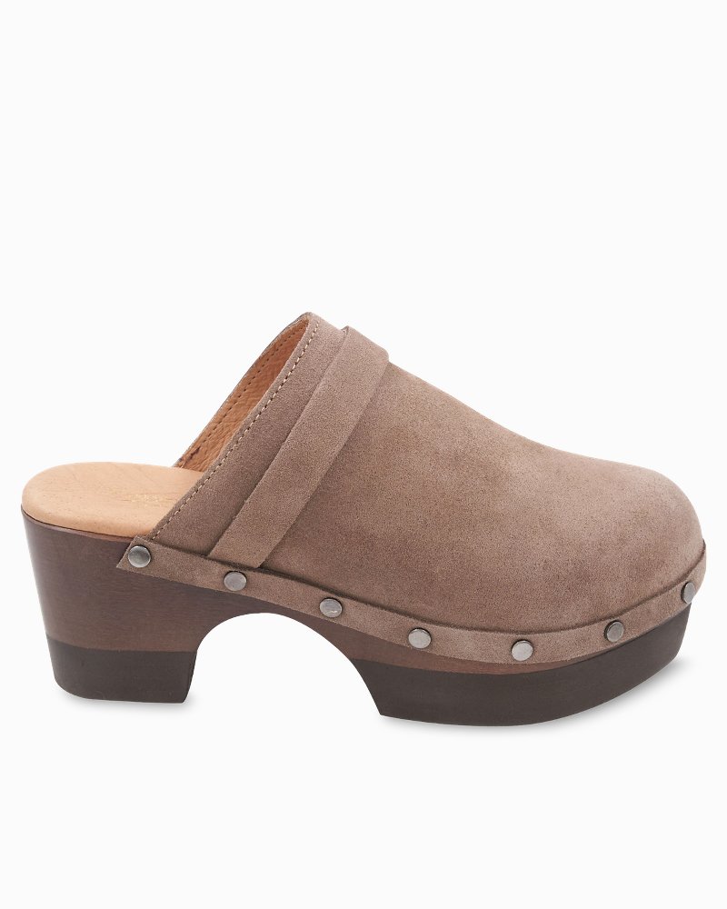 André Assous Olivia Desert Taupe Suede Featherweights™ Clogs