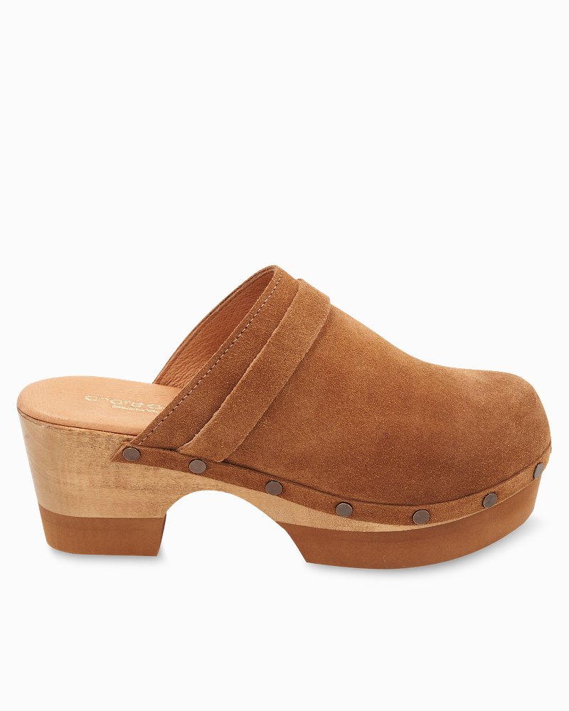 André Assous Olivia Cognac Suede Featherweights™ Clogs