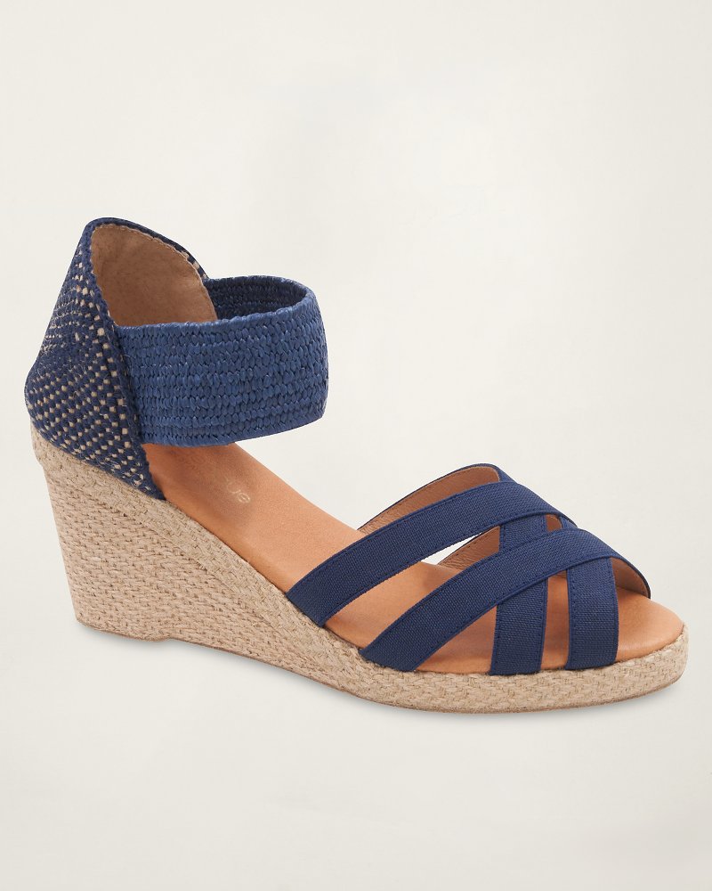 André Assous Adin Navy Espadrille Wedges