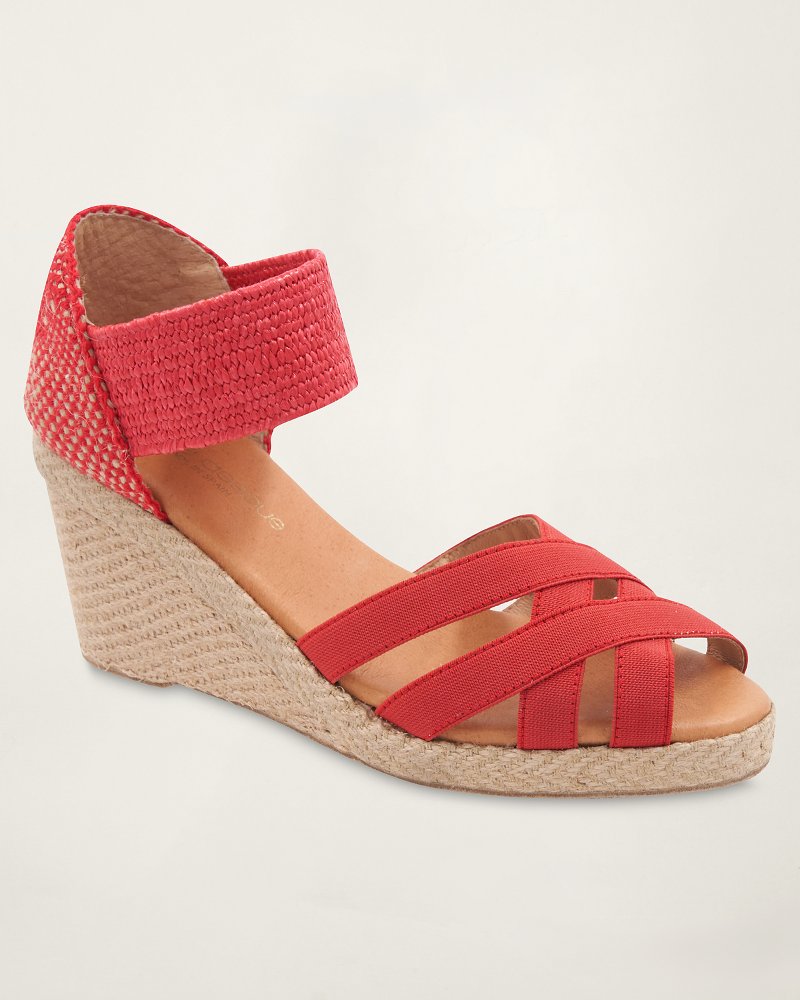 André Assous Adin Red Espadrille Wedges