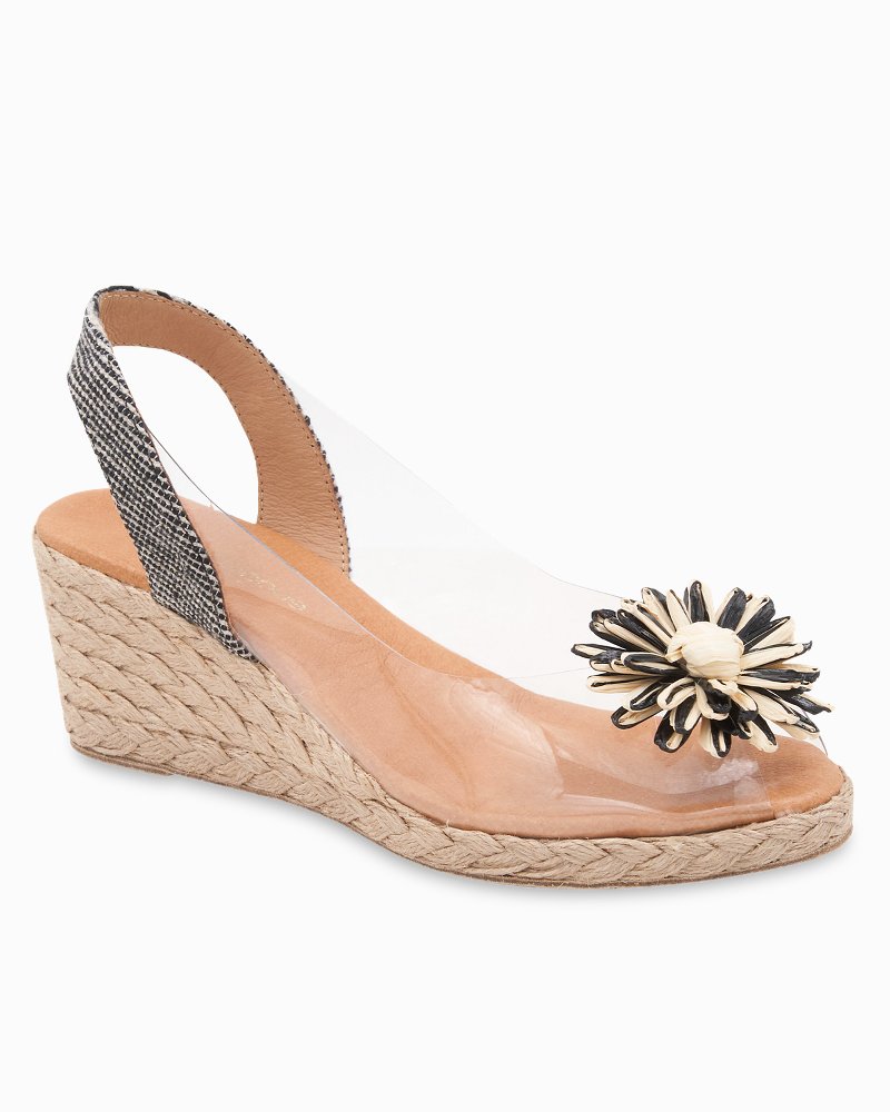 André Assous Aspen Clear Slingback Wedges