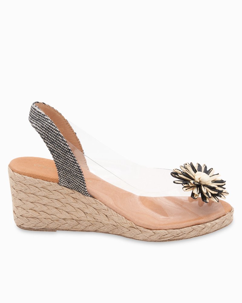 André Assous Aspen Clear Slingback Wedges