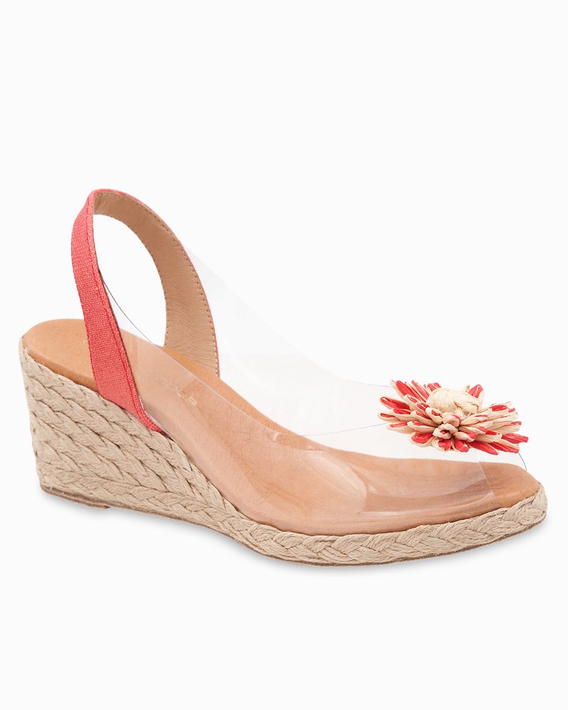 André Assous Aspen Clear Slingback Wedges