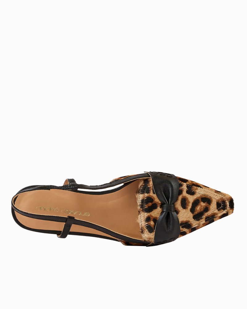André Assous Blake Bow Leopard Slingbacks