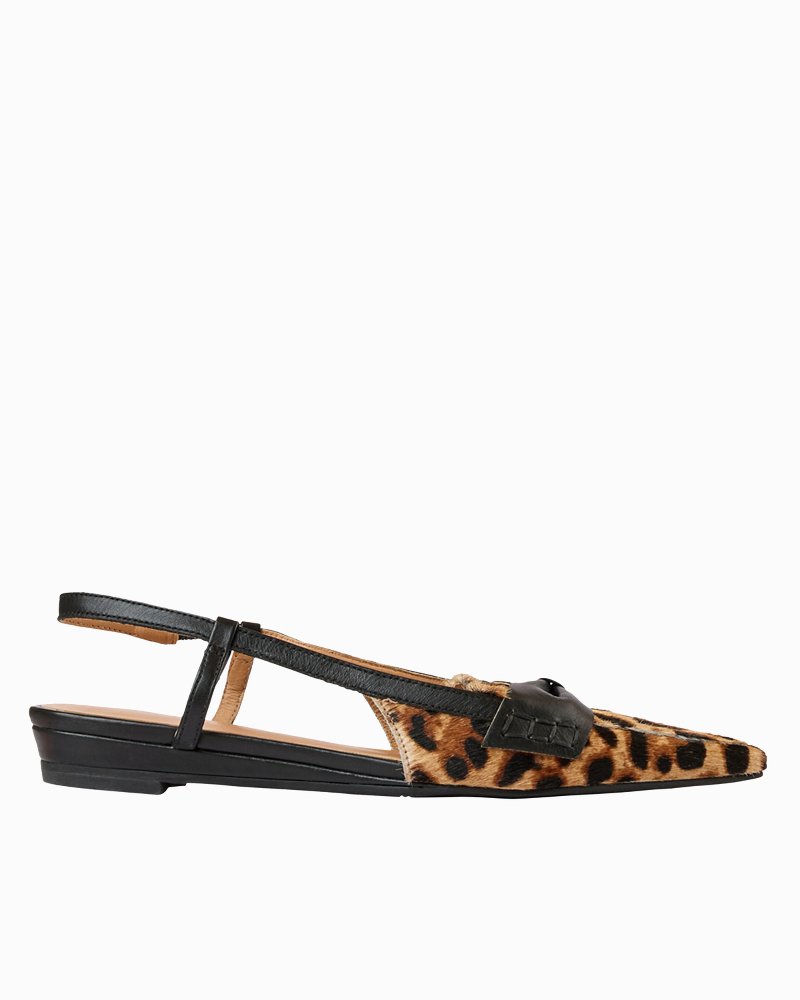André Assous Blake Bow Leopard Slingbacks