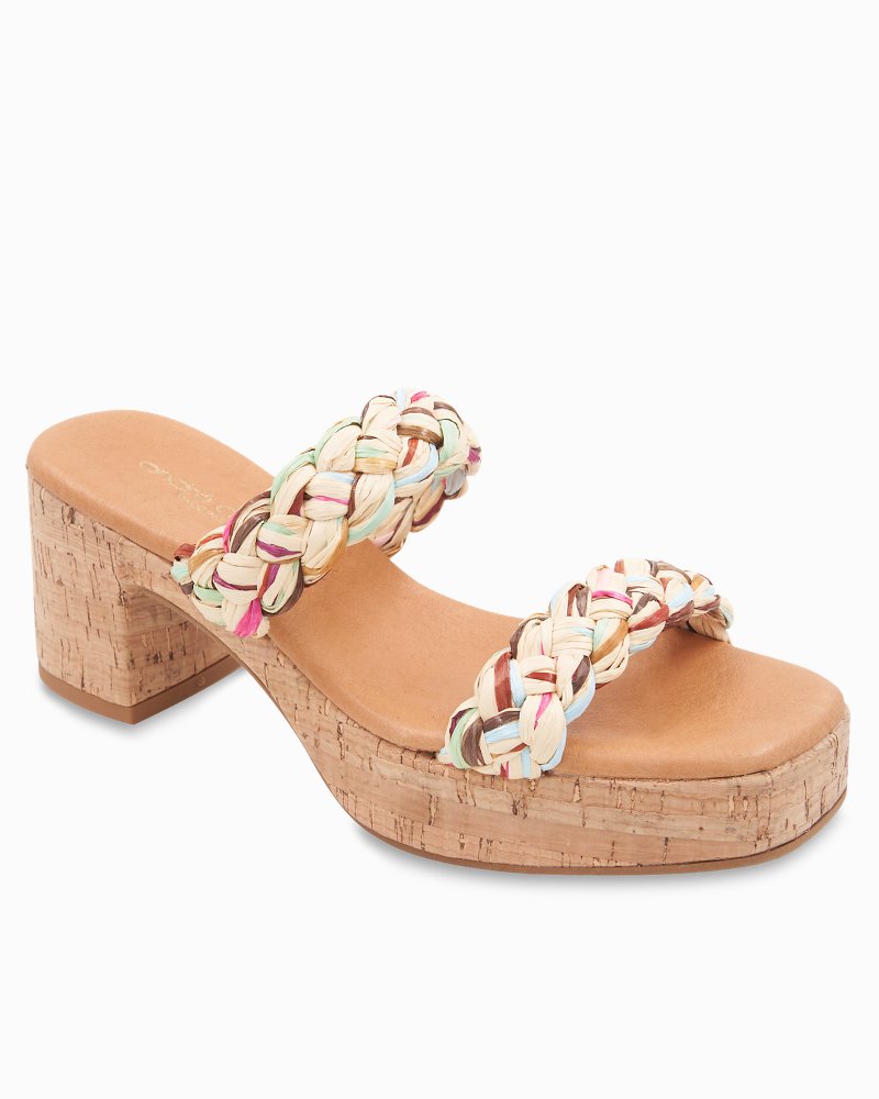 Thumbnail for André Assous Cairo Multi-Raffia Heeled Sandals