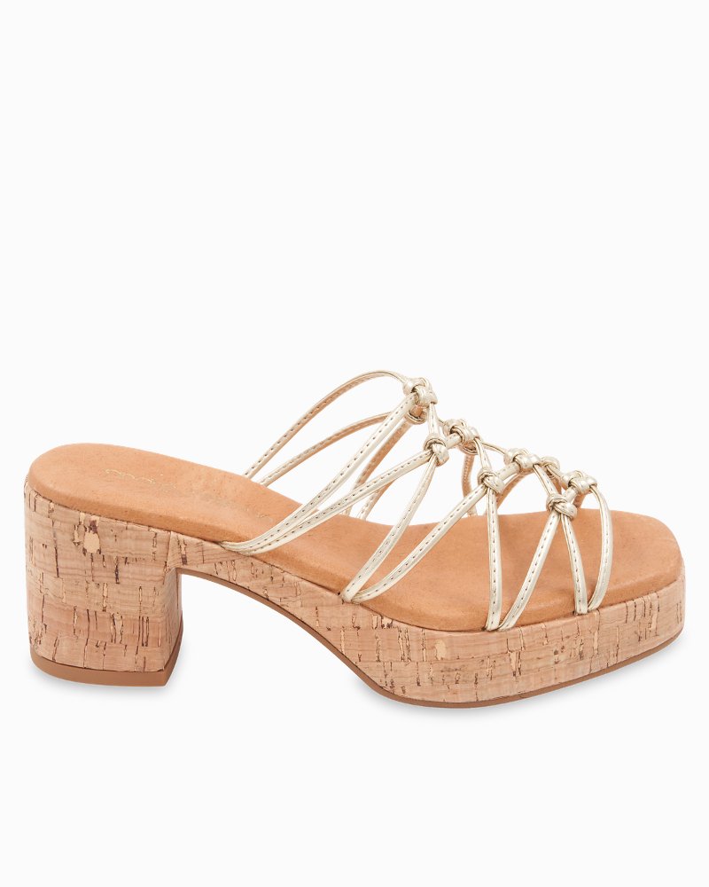 André Assous Camryn Metallic Leather Heeled Sandals