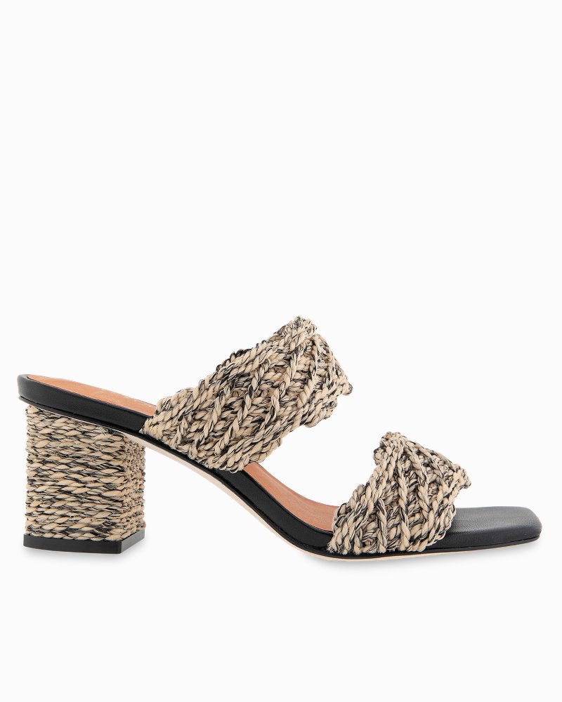 André Assous Drew Crochet Raffia Heeled Sandals