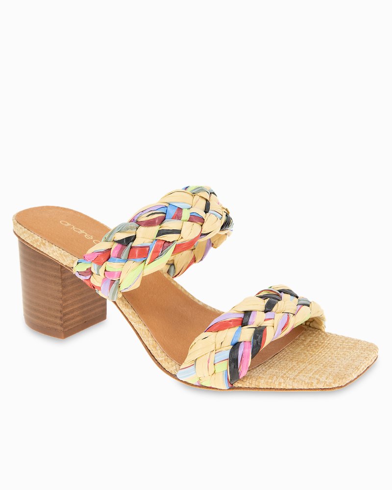 André Assous Drew Multi-Raffia Heeled Sandals