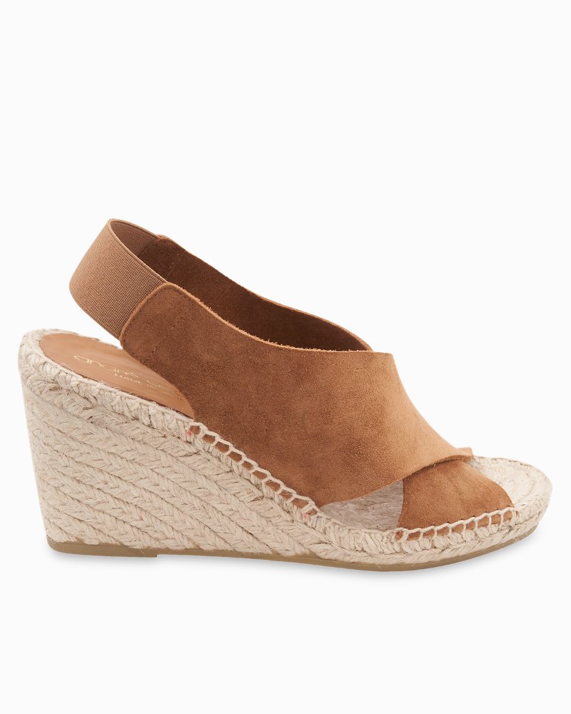 André Assous Figaro Suede Slingback Wedges
