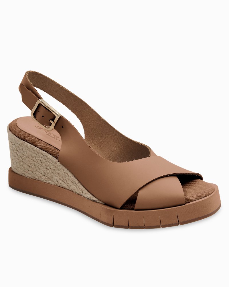 André Assous Foxa Leather Slingback Wedges