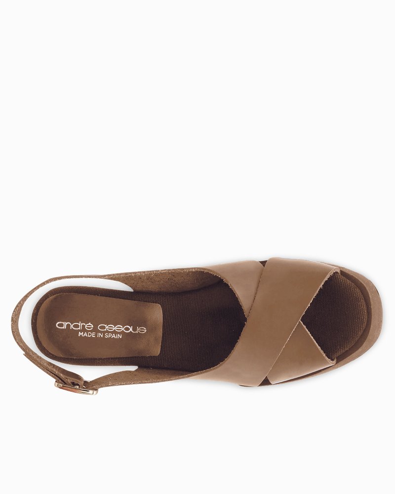 Thumbnail for André Assous Foxa Leather Slingback Wedges