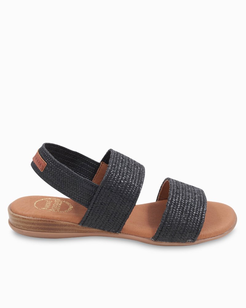André Assous Nigella Black Stretch-Raffia Featherweights Sandals