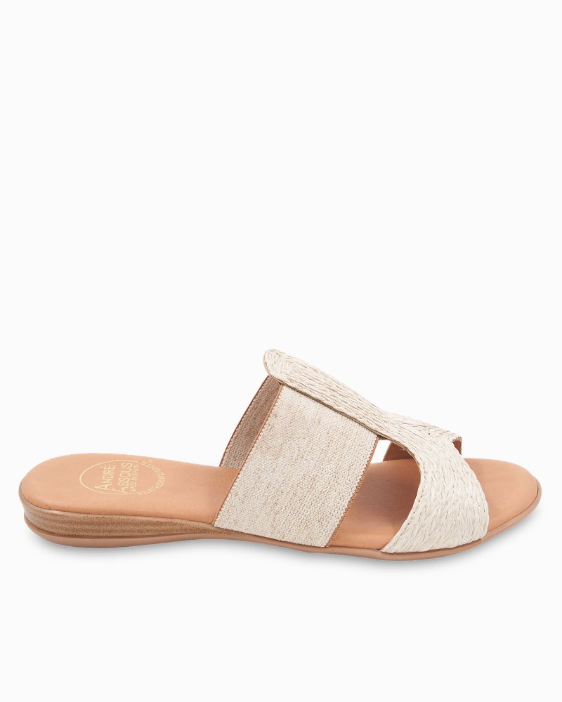 André Assous Noor Linen-Raffia Featherweights Sandals
