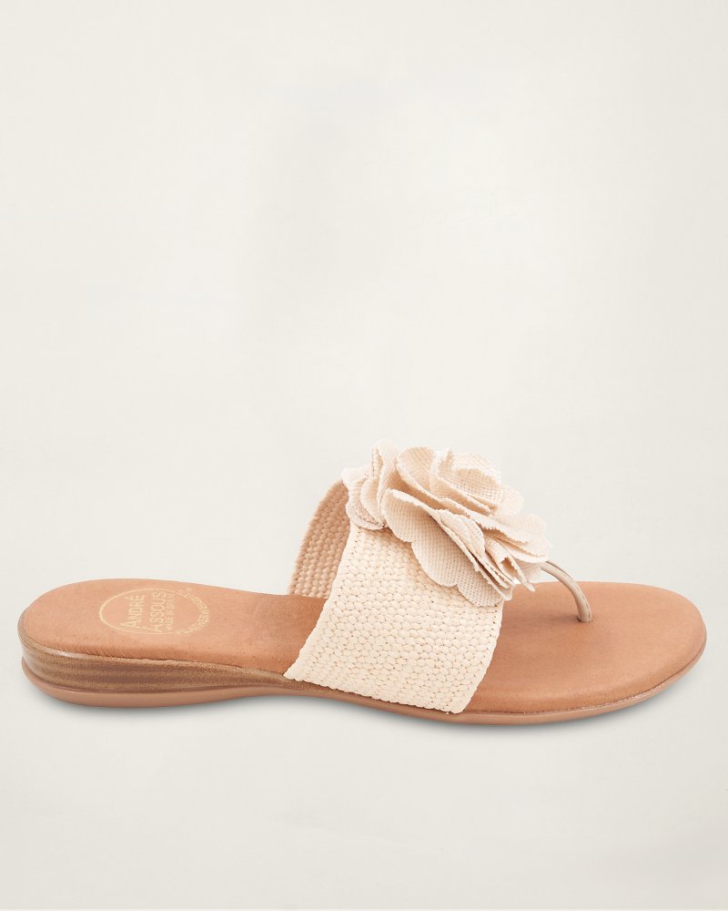 Thumbnail for André Assous Nara Natural Stretch-Raffia Featherweights Sandals