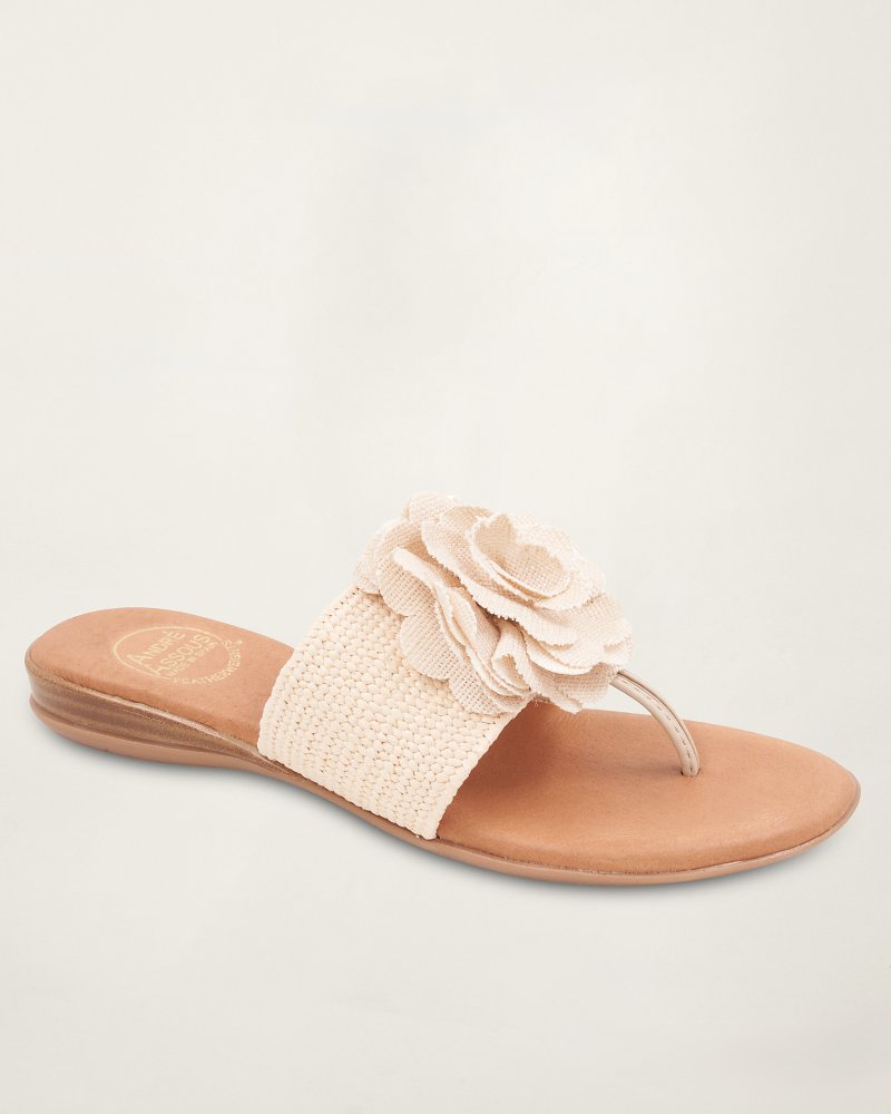 André Assous Nara Natural Stretch-Raffia Featherweights™ Sandals