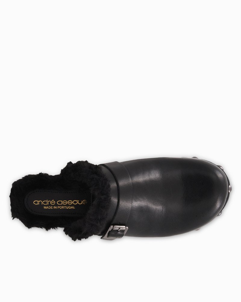 André Assous Orla Featherweights Faux Fur & Leather Clogs