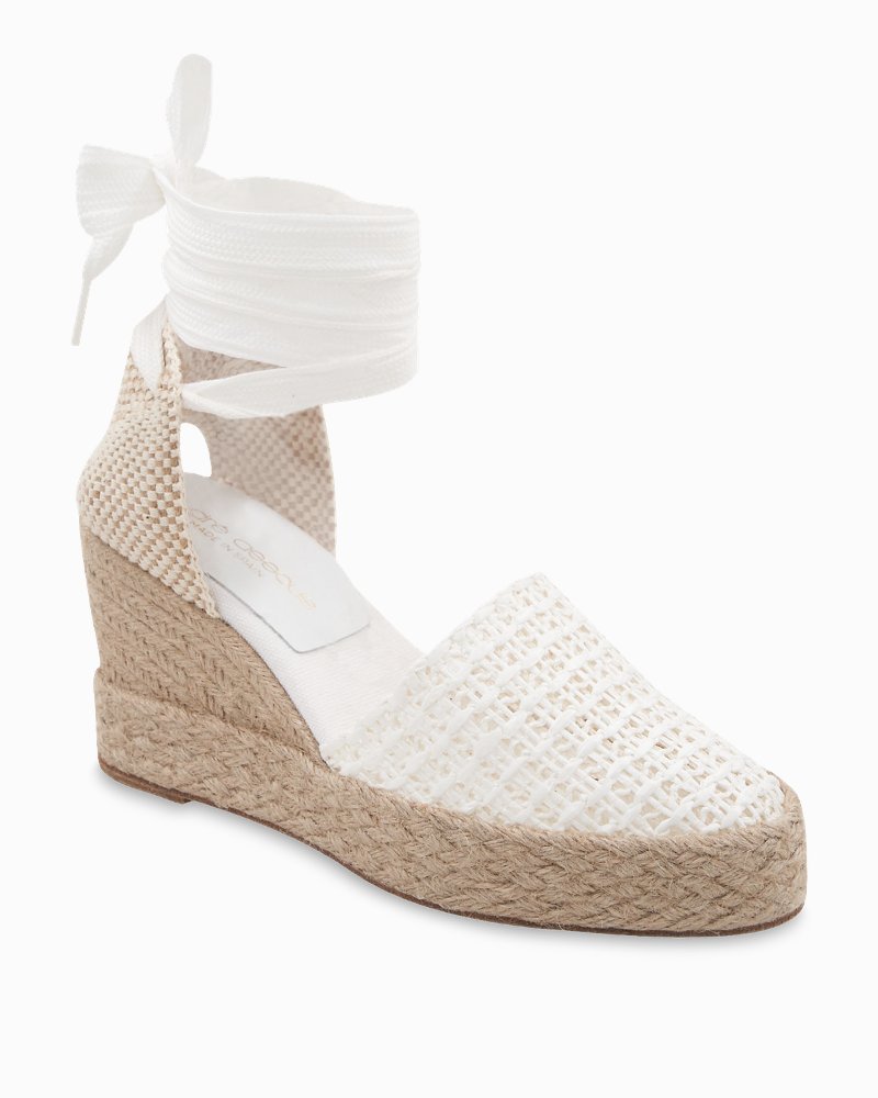 André Assous Payton Raffia Lace-Up Wedges