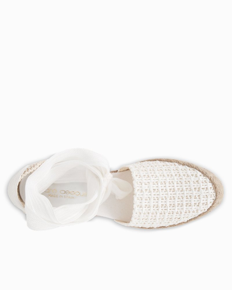 Thumbnail for André Assous Payton Raffia Lace-Up Wedges