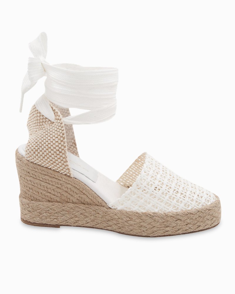 André Assous Payton Raffia Lace-Up Wedges