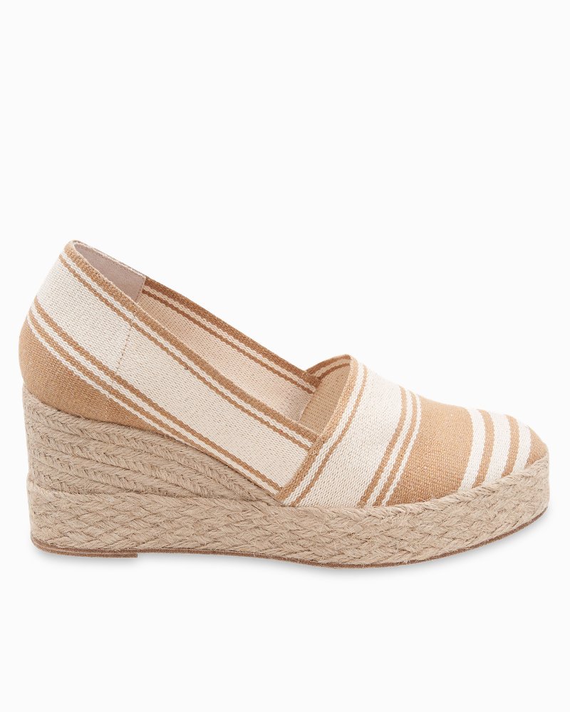 André Assous Patti Canvas Stripe Wedges