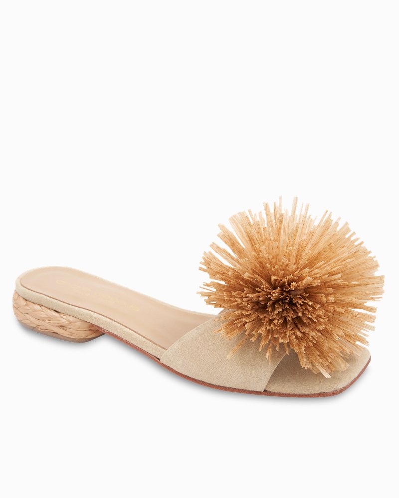 André Assous Rayni Raffia & Suede Sandals