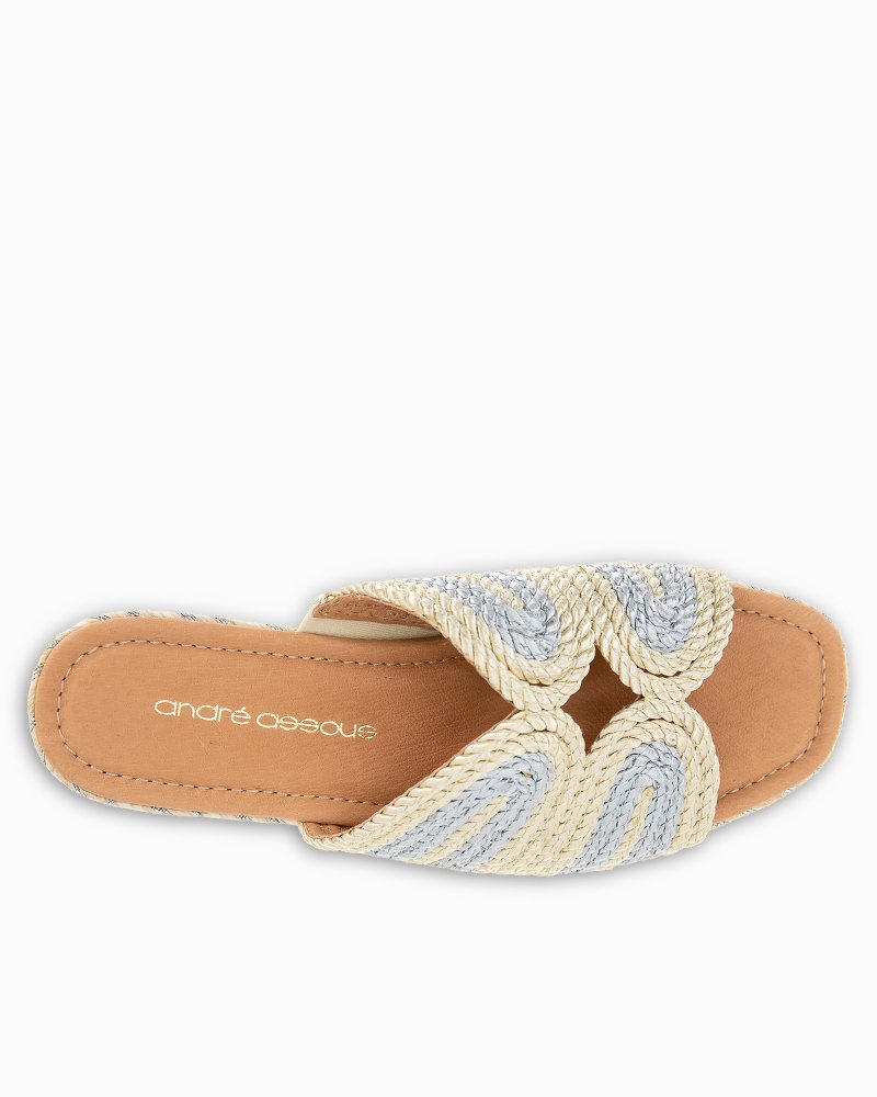 André Assous Serene Metallic Raffia Wedges