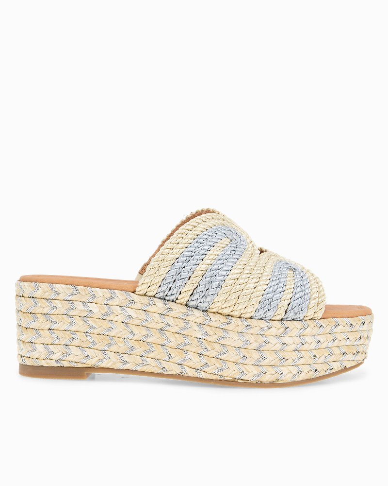 André Assous Serene Metallic Raffia Wedges