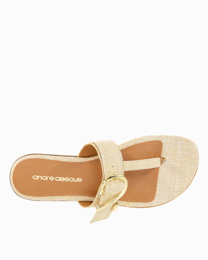 André Assous Nix Beige Raffia Sandals