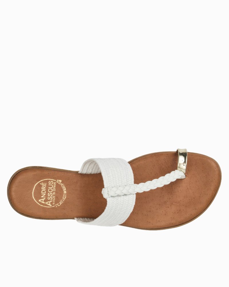 André Assous Neo White Raffia Featherweights Sandals