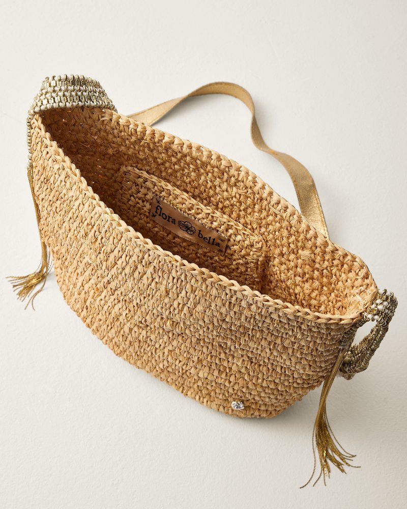 Aguilas Metallic Crochet Raffia Crossbody Bag