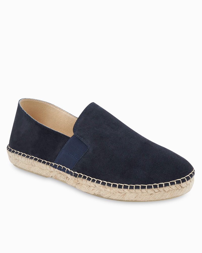 Thumbnail for Men's André Assous Santiago Navy Suede Slip-On Espadrilles