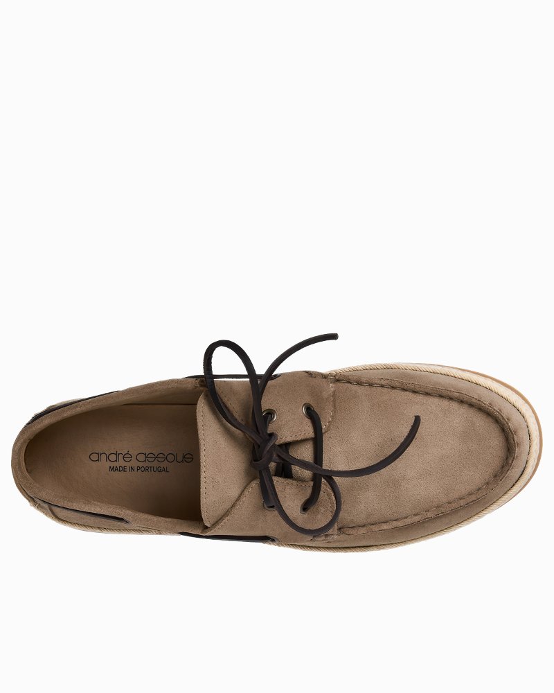 André Assous Allen Sand Suede Boat Shoes